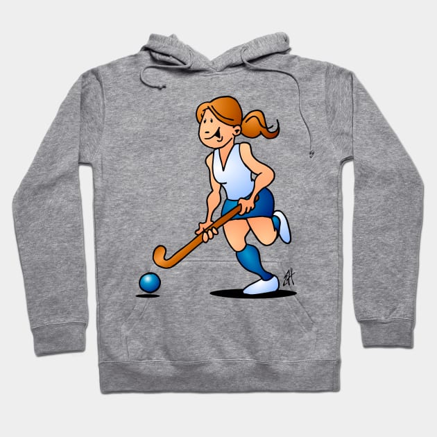 Field hockey girl Hoodie by Cardvibes